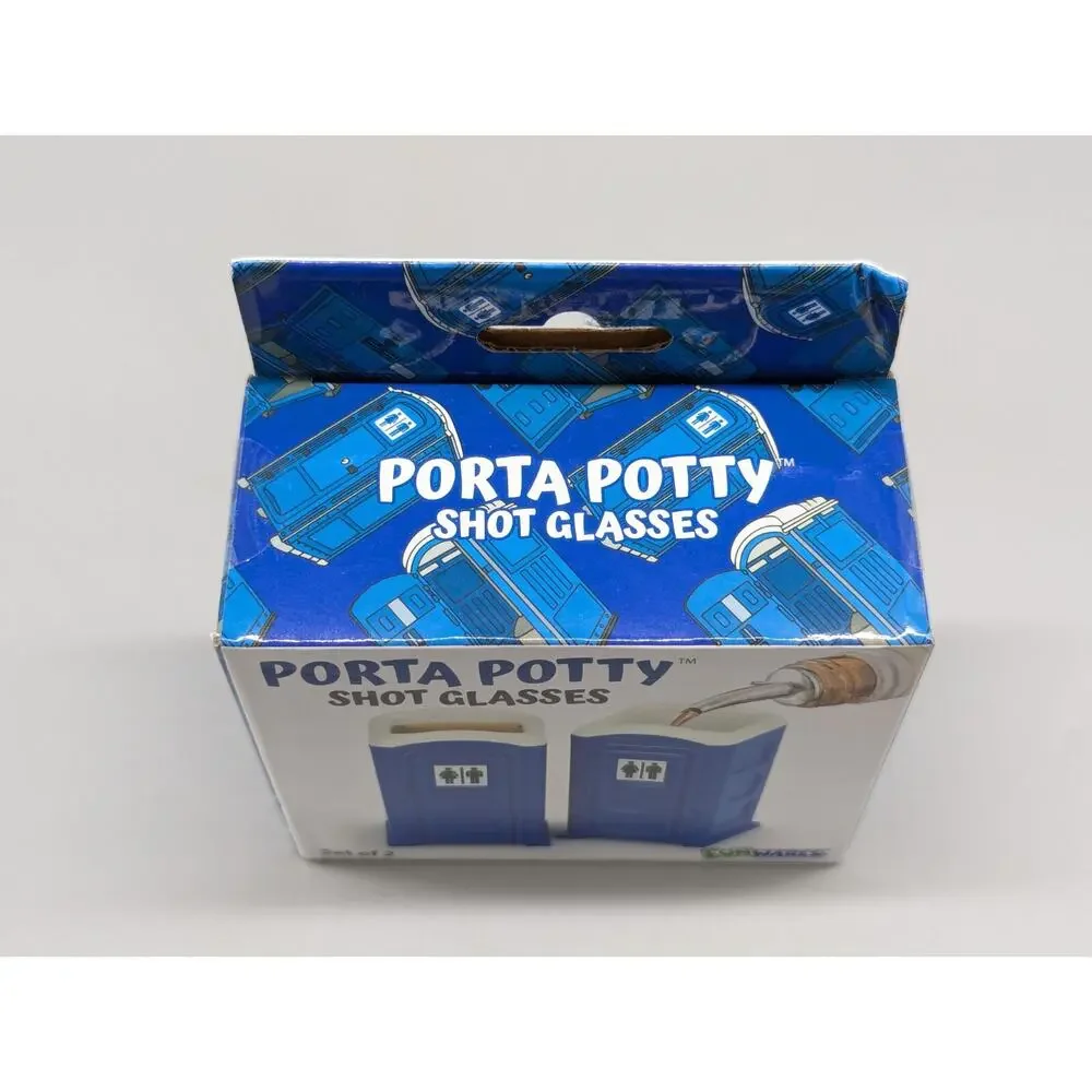 2PCS Porta Potty Shot Glasses Funny Shot Glasses for Adults 2 Ounce Shots